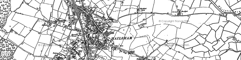 Old map of Hailsham in 1898