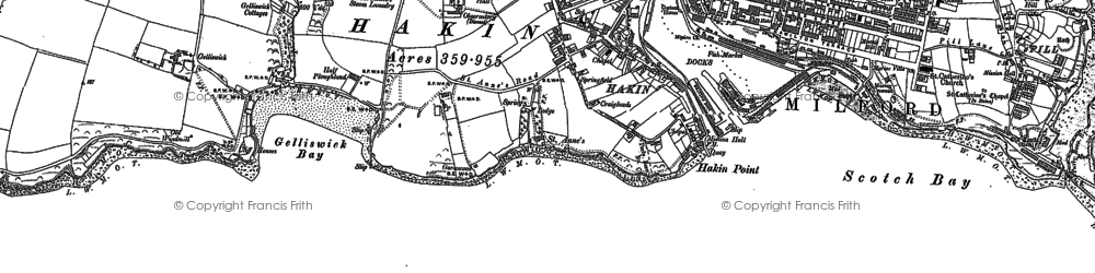 Old map of Hakin in 1906