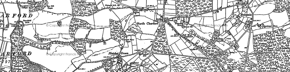 Old map of Hatchet Green in 1895
