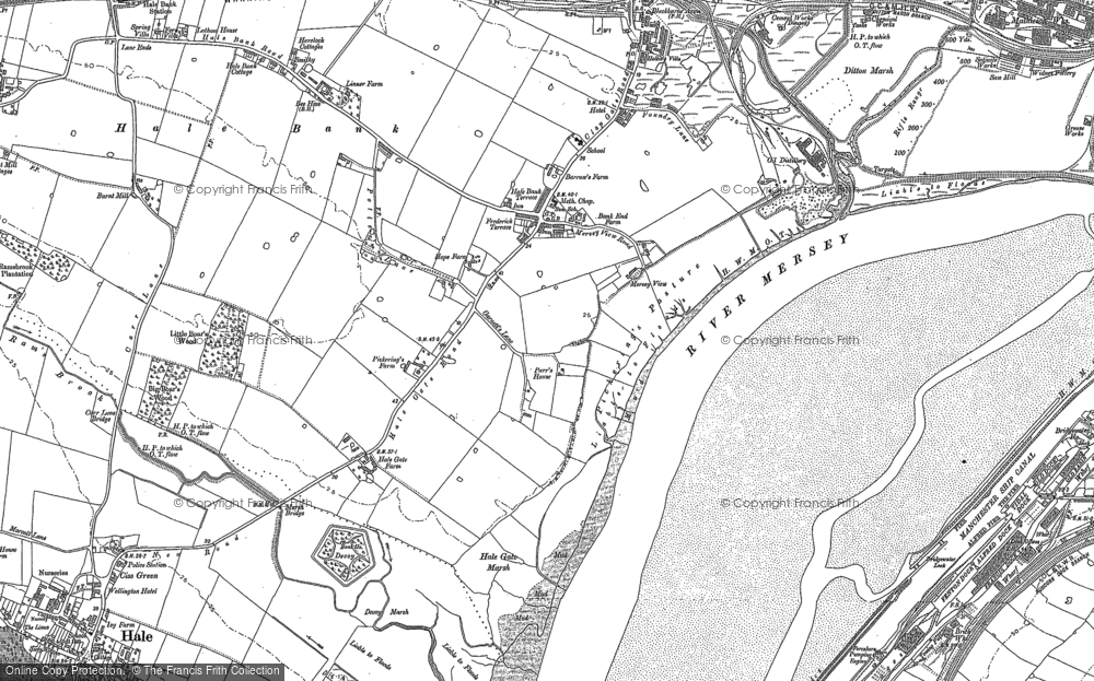 Old Map of Historic Map covering Burnt Mill in 1894