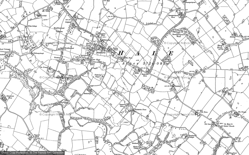 Old Map of Historic Map covering Davenport Green in 1897