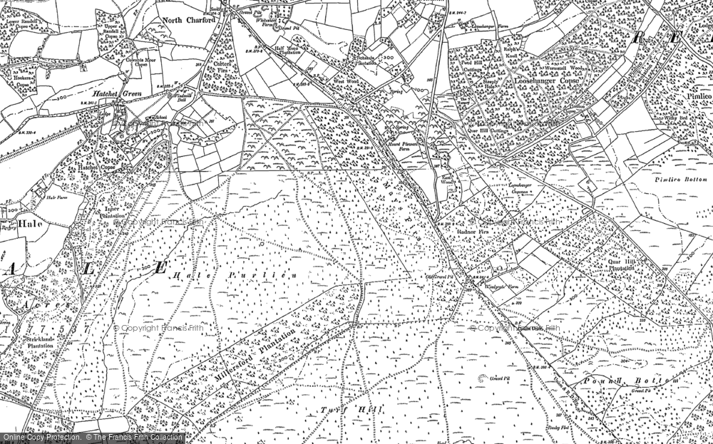 Old Map of Historic Map covering Black Gutter Bottom in 1895