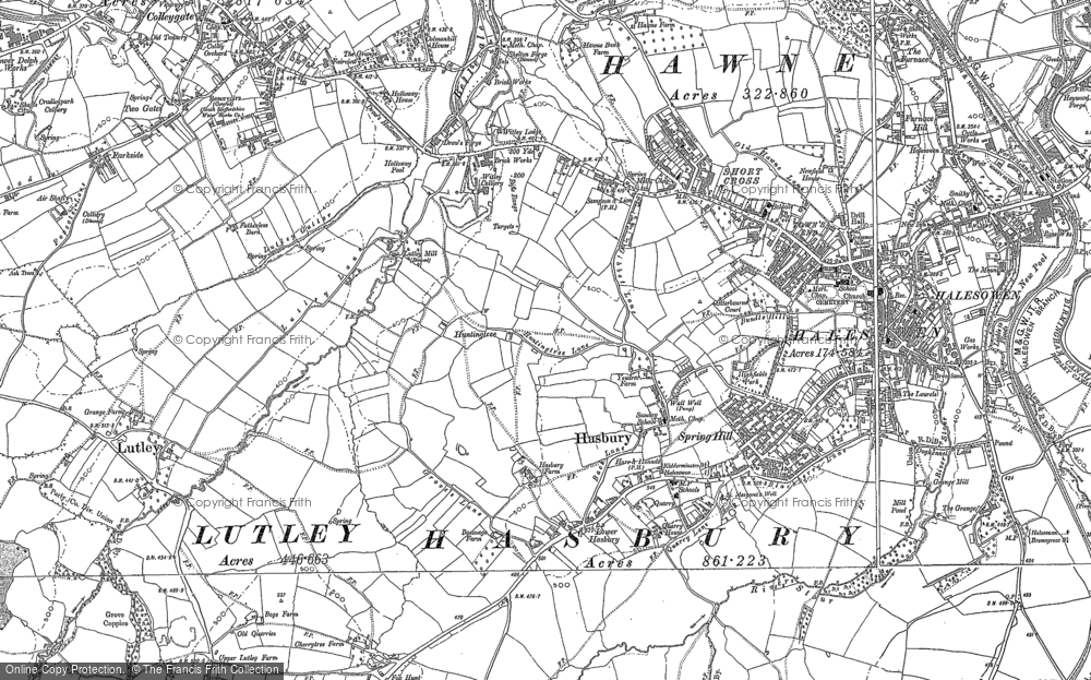 Old Map of Historic Map covering Short Cross in 1901