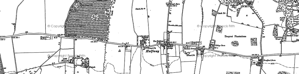 Old map of Halfway in 1898