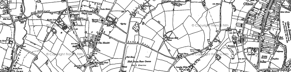 Old map of Hall Green in 1886