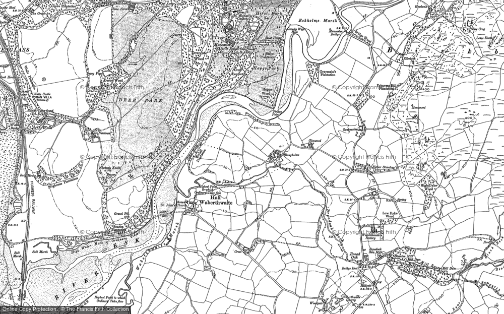 Old Map of Hall Waberthwaite, 1897 - 1898 in 1897