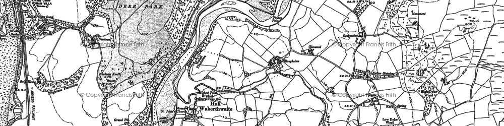 Old map of Hall Waberthwaite in 1897