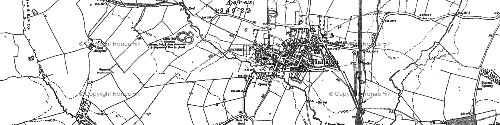 Old map of Hallaton in 1902