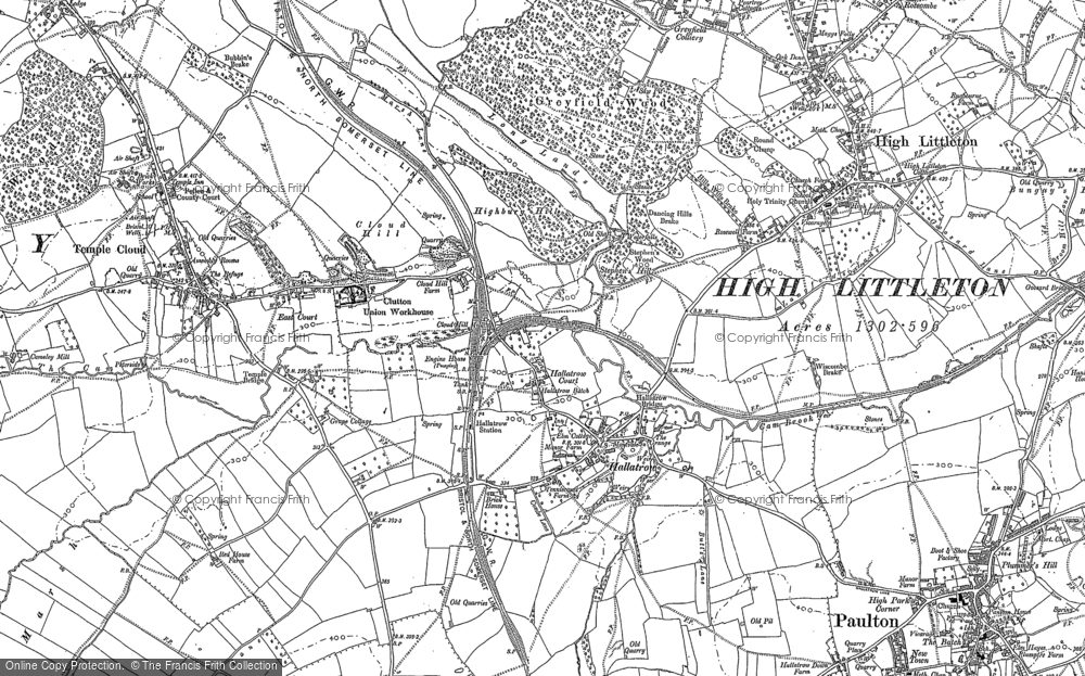 Old Map of Hallatrow, 1883 - 1884 in 1883
