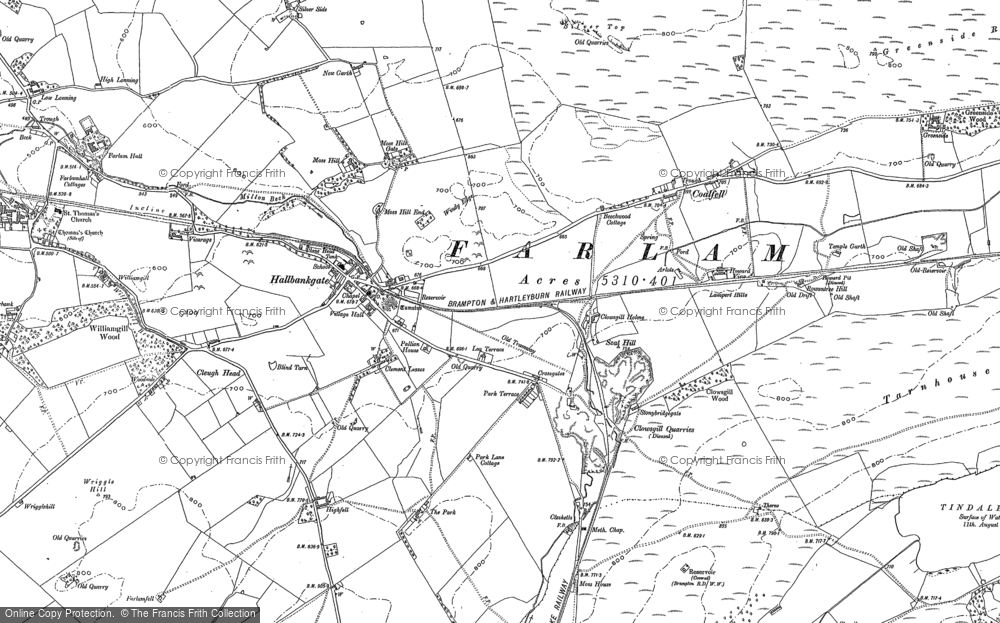 Old Map of Hallbankgate, 1899 in 1899