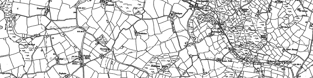 Old map of Hallegan in 1877