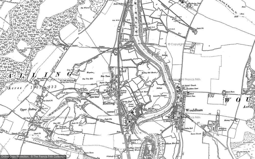 Old Map of Halling, 1895 - 1896 in 1895
