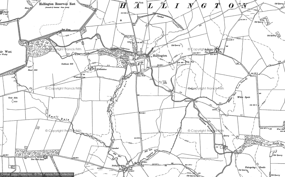 Old Map of Hallington, 1895 in 1895