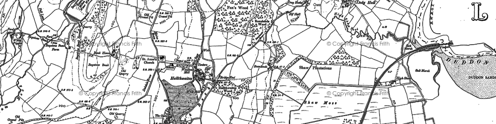 Old map of Hallthwaites in 1923