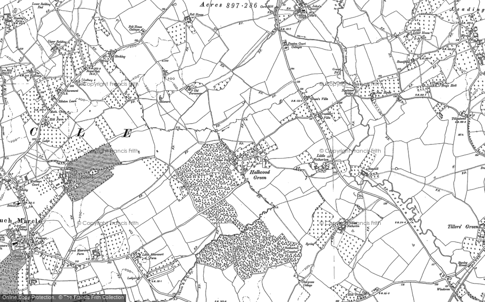 Old Map of Hallwood Green, 1883 - 1901 in 1883