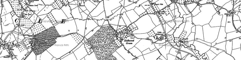 Old map of Hallwood Green in 1883