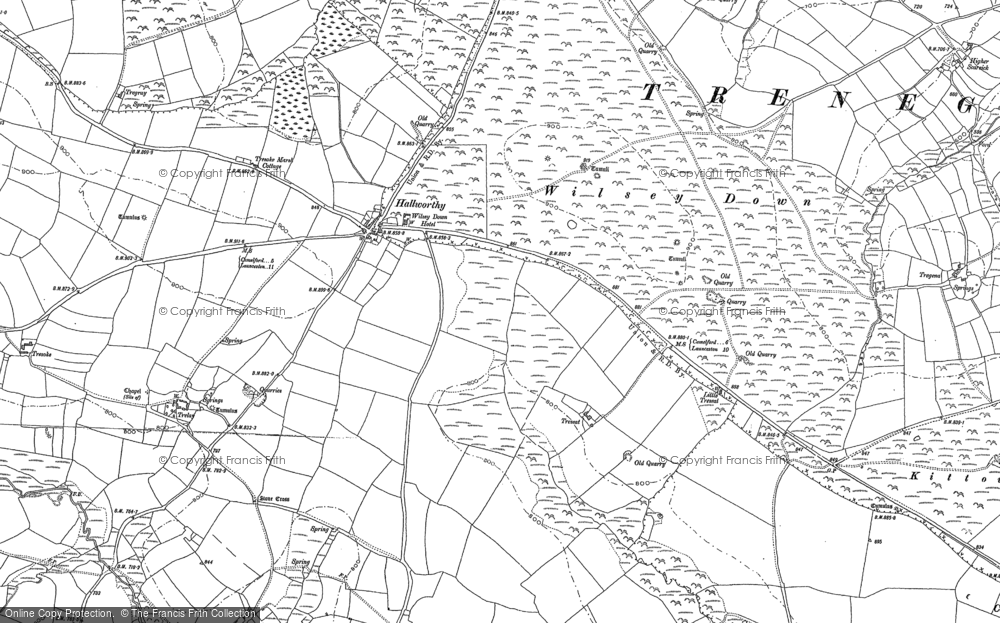Old Map of Hallworthy, 1882 in 1882