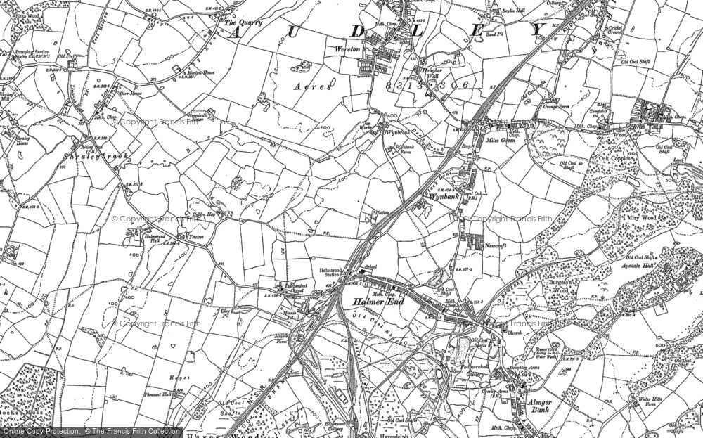 Old Map of Halmer End, 1898 in 1898