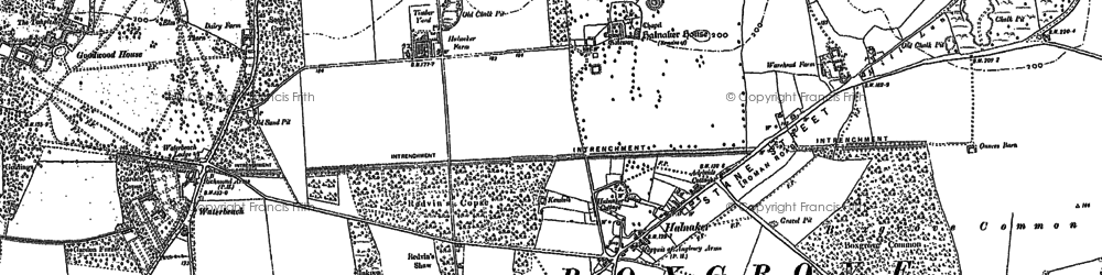 Old map of Halnaker in 1896