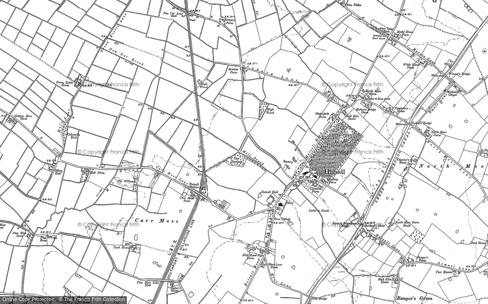 Old Map of Halsall, 1892 in 1892