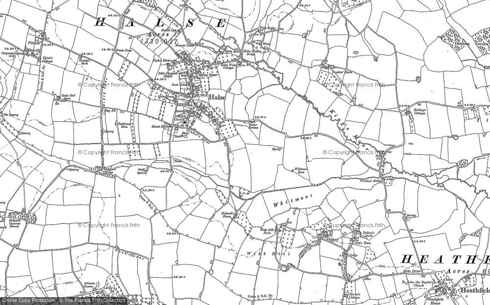 Old Map of Halse, 1887 in 1887