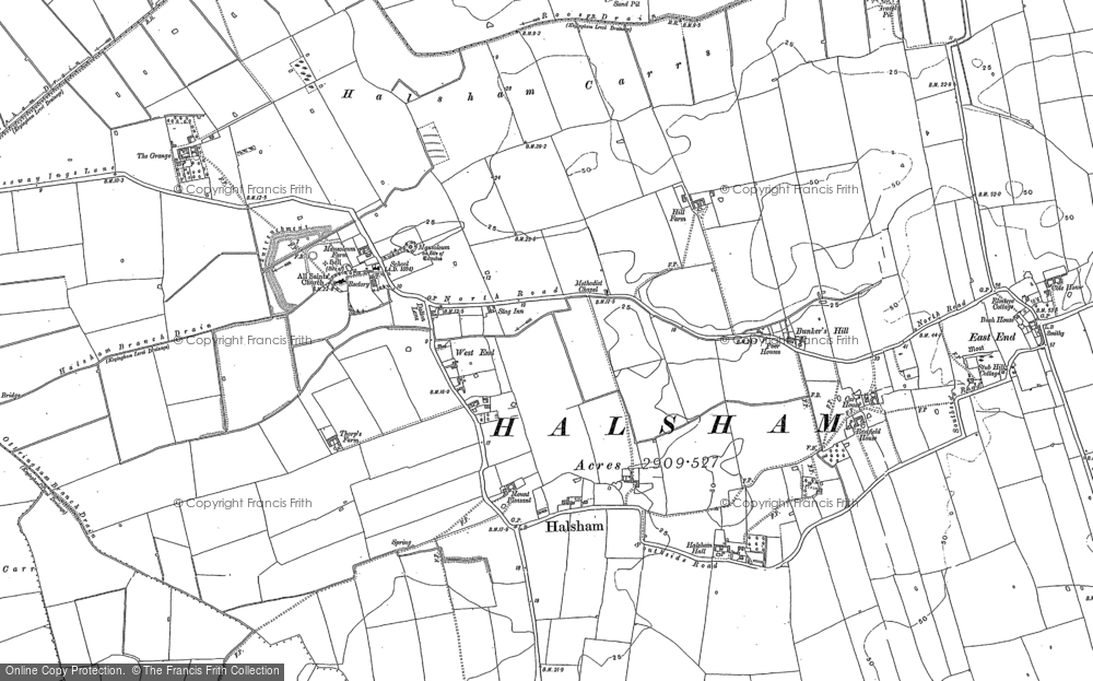 Old Map of Halsham, 1908 in 1908