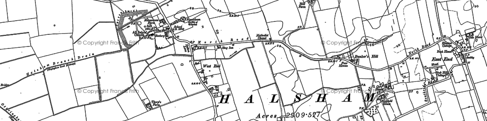 Old map of Halsham in 1908