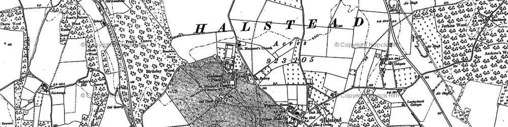 Old map of Halstead in 1895