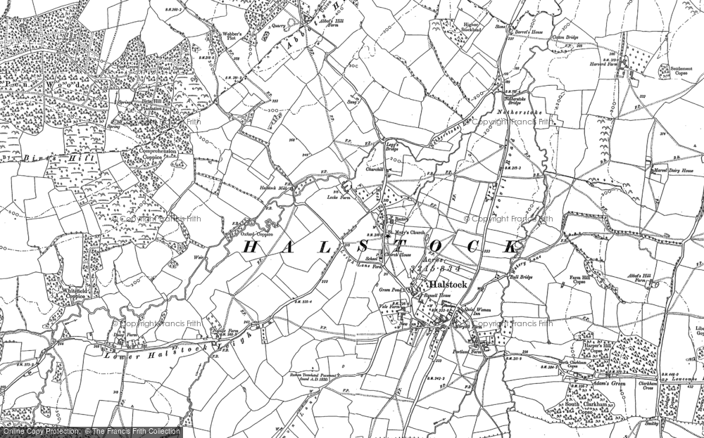 Old Map of Halstock, 1901 in 1901