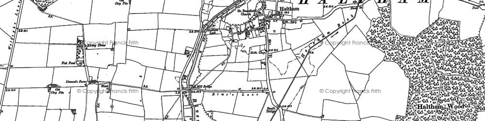 Old map of Haltham in 1887