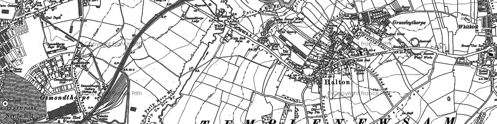 Old map of Halton in 1890