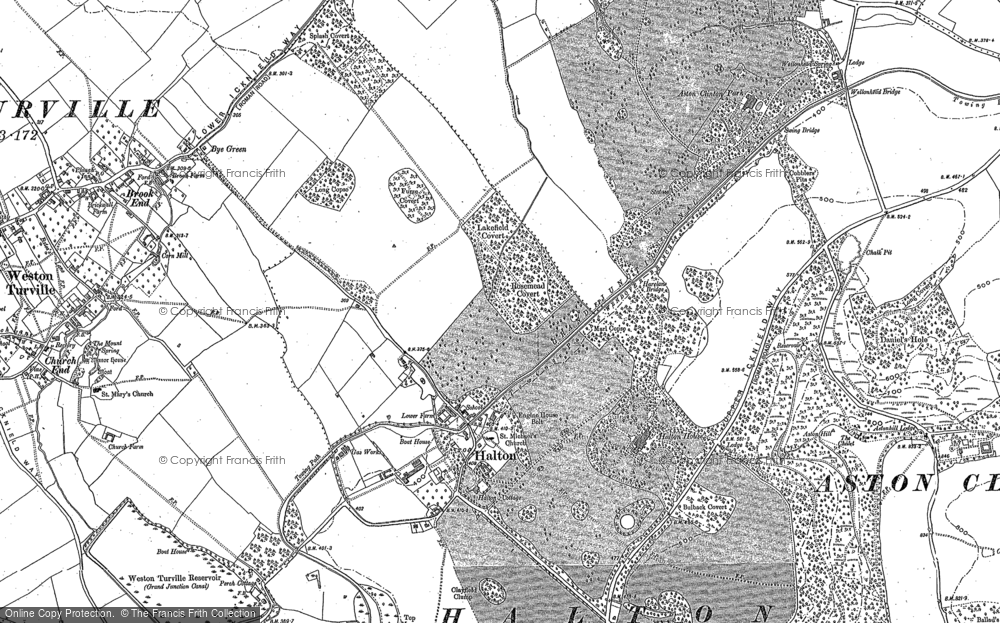 Old Map of Historic Map covering Weston Turville Resr in 1898