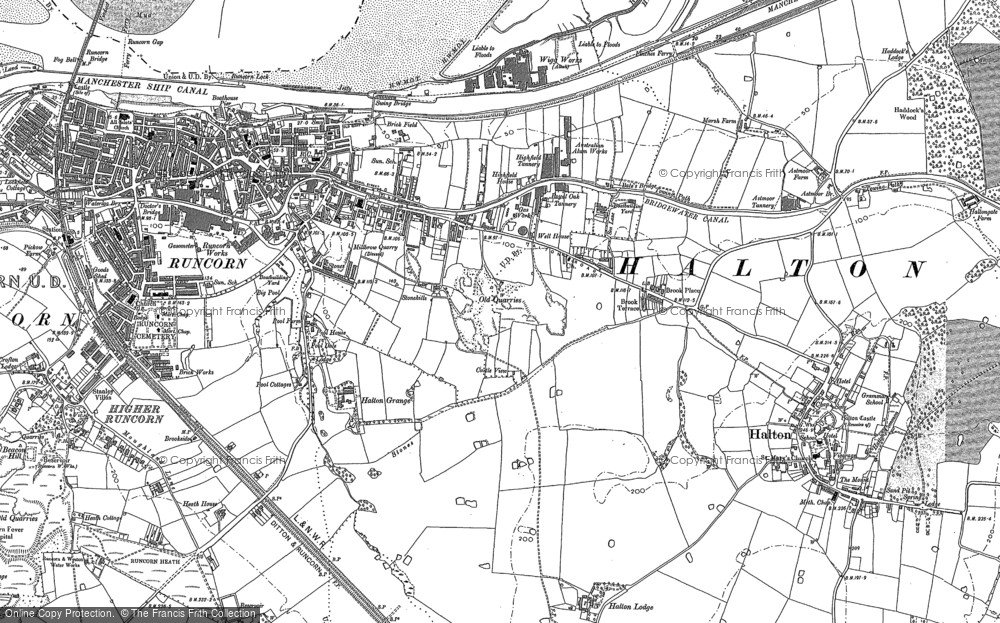 Old Map of Halton Brook, 1897 - 1908 in 1897