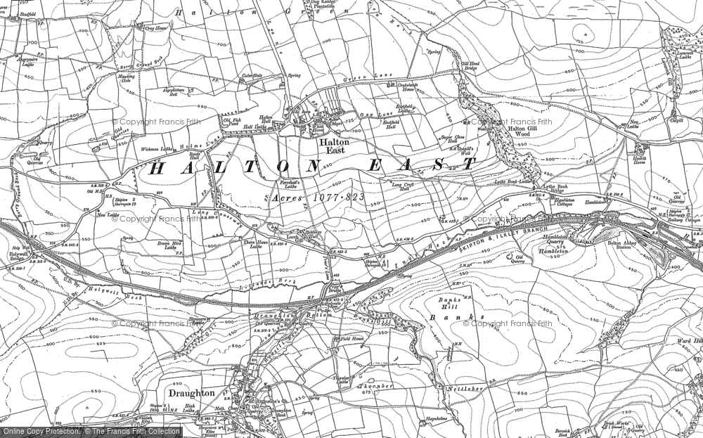 Old Map of Historic Map covering Hambleton in 1883