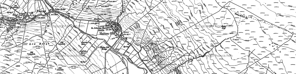 Old map of Halton Gill in 1907