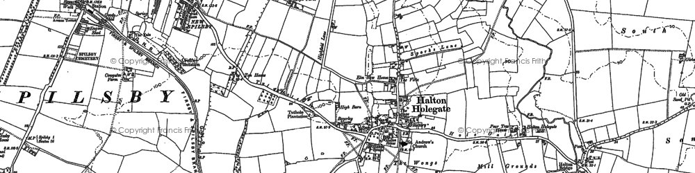 Old map of Halton Fenside in 1887