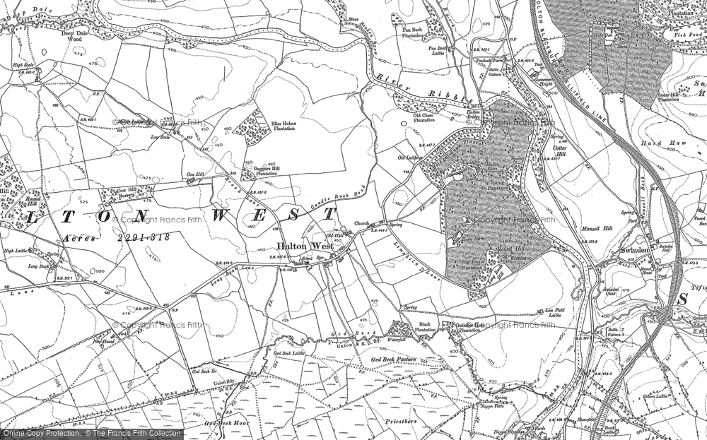 Old Map of Halton West, 1893 - 1907 in 1893