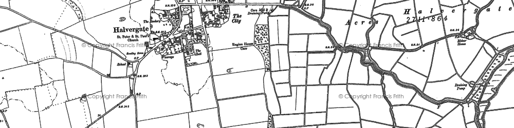 Old map of Halvergate in 1884
