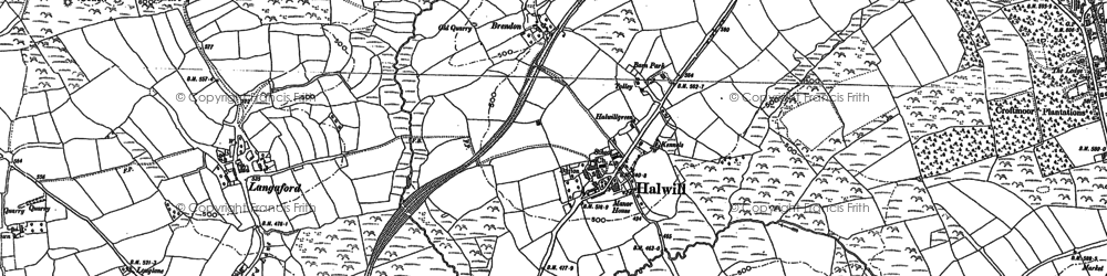 Old map of Blagaton in 1883