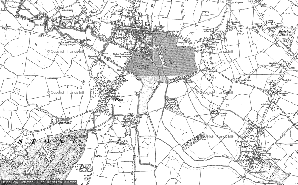 Old Map of Historic Map covering Ham Green in 1879
