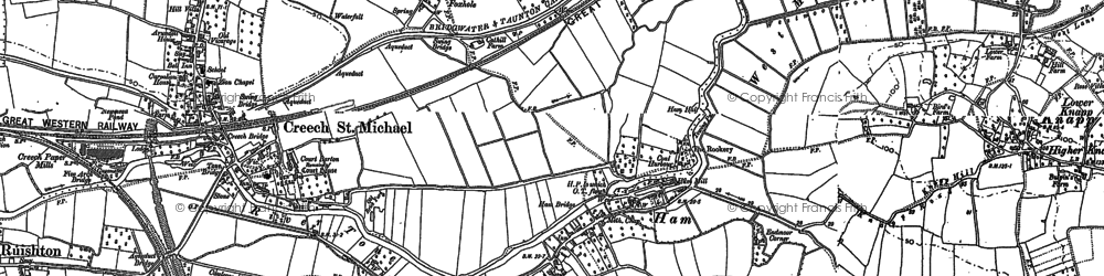 Old map of Bridgwater and Taunton Canal in 1886