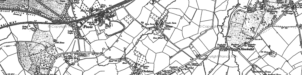 Old map of East Nynehead in 1887