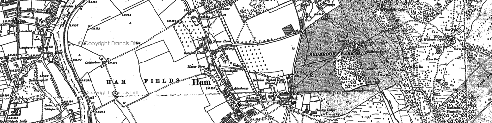 Old map of Ham in 1896