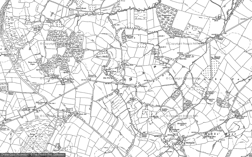 Old Map of Historic Map covering Dommett in 1901