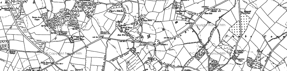 Old map of Dommett in 1901