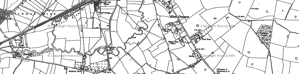 Old map of Ham Common in 1900