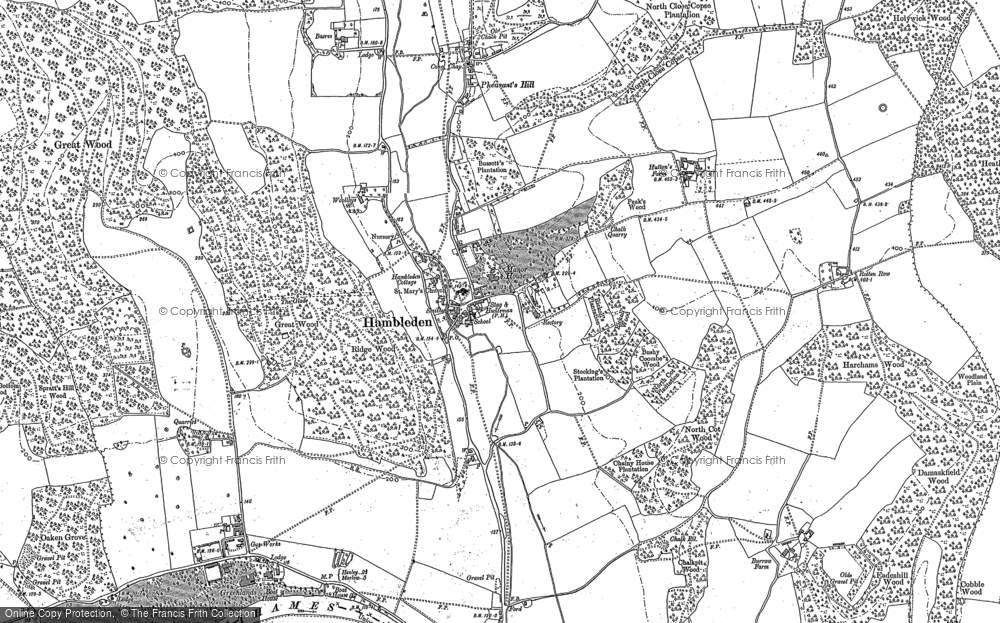 Old Map of Historic Map covering Lower Woodend in 1897