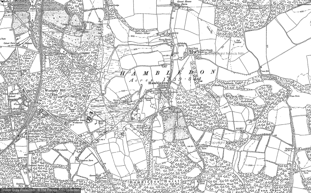 Old Map of Hambledon, 1896 in 1896