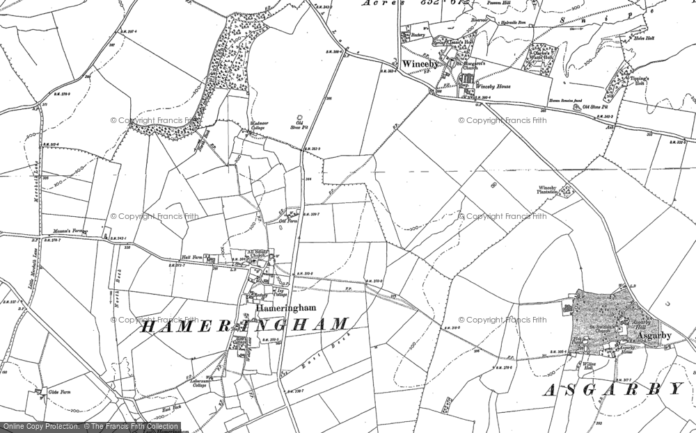 Old Map of Hameringham, 1887 in 1887
