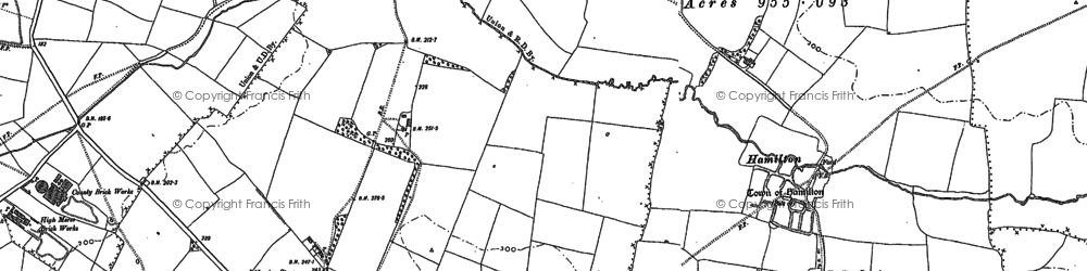 Old map of Hamilton in 1884